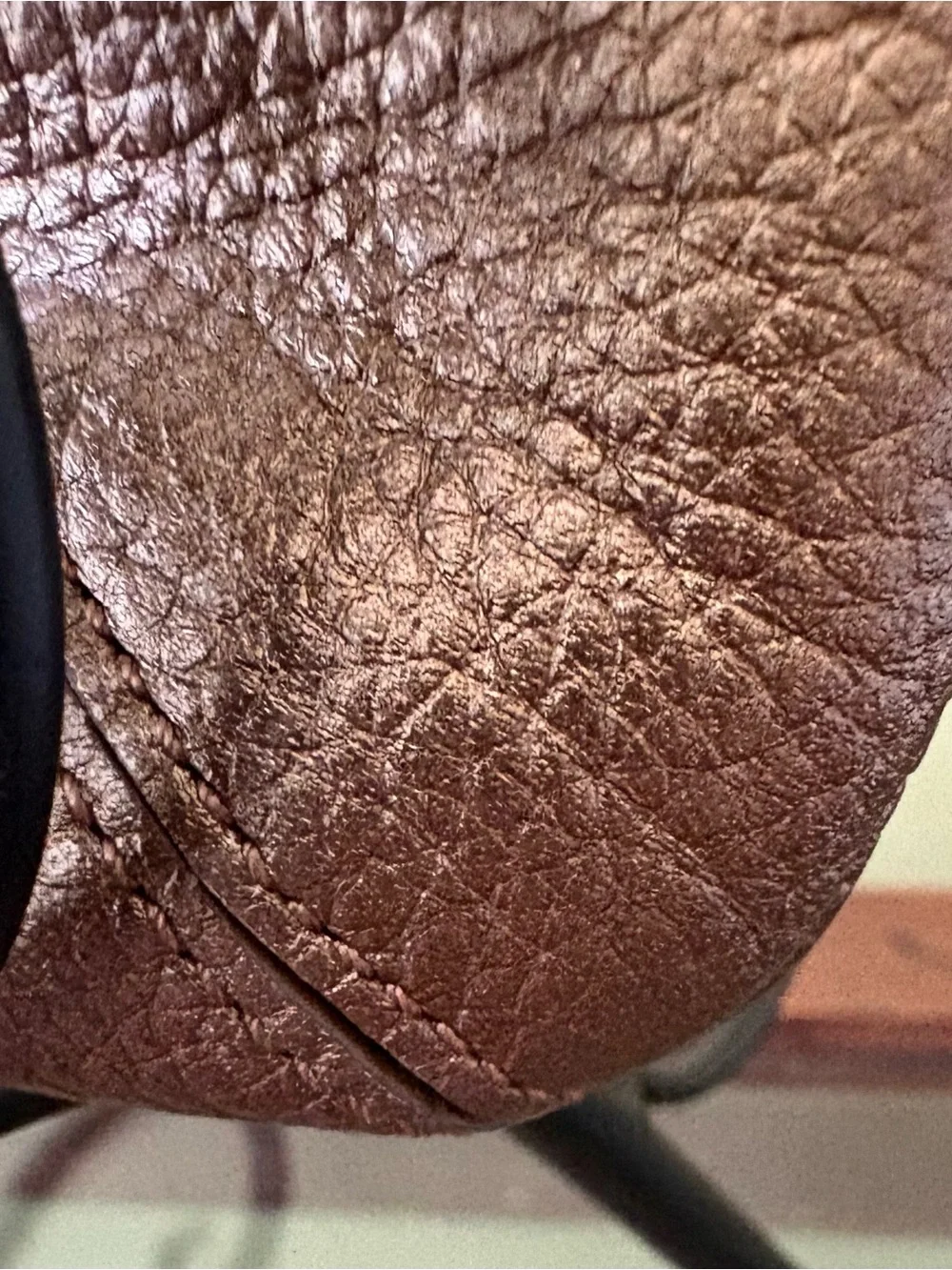 Coach Metallic Bronze Pebbled Leather Hobo Shoulder Bag with Chain Charm - Picture 6 of 13